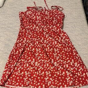 SHEIN Red Floral Dress